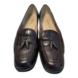 Salvatore Ferragamo Boutique Crocodile Penny Loafers